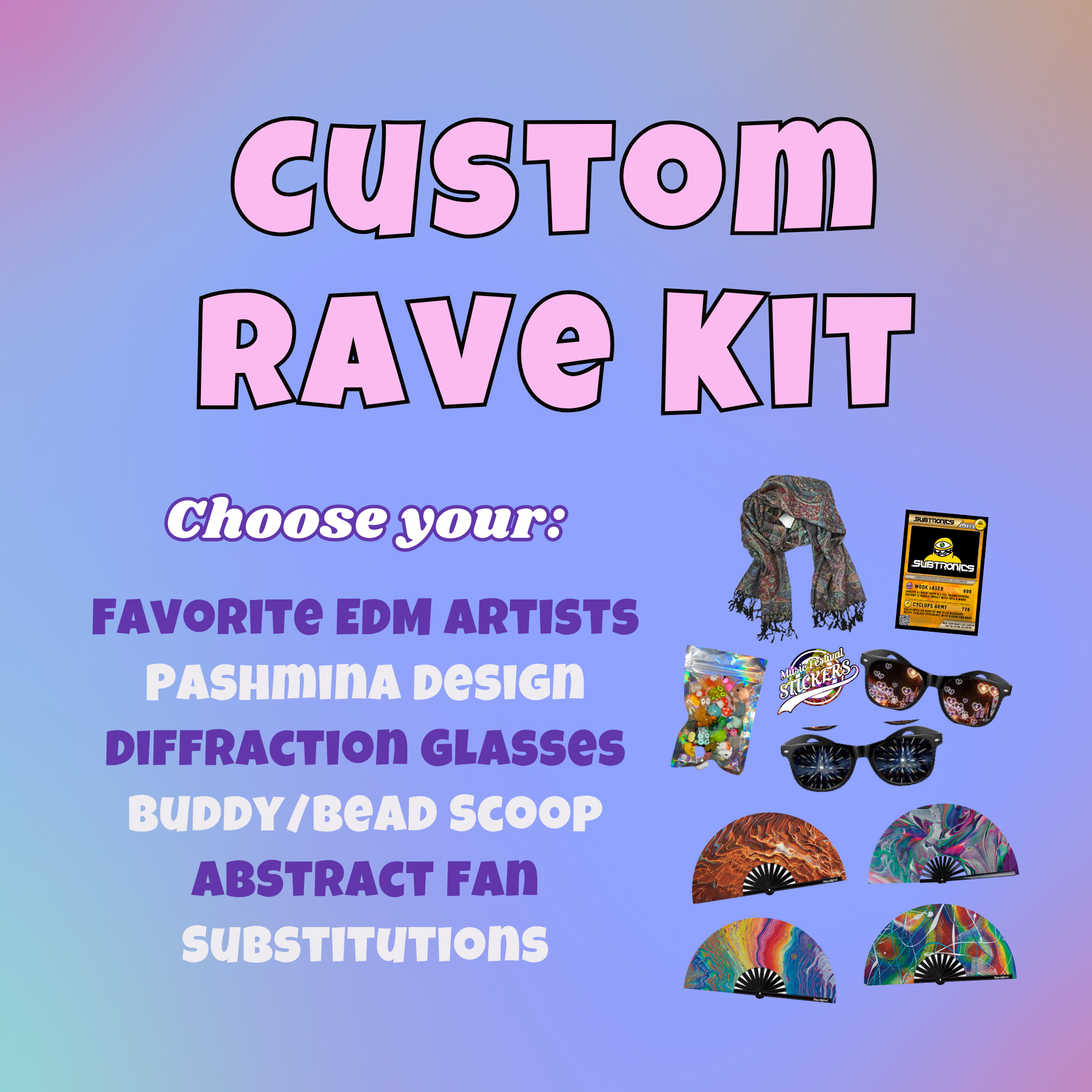 Custom Rave Starter Kit – Neon Abstracts: Rave Kits